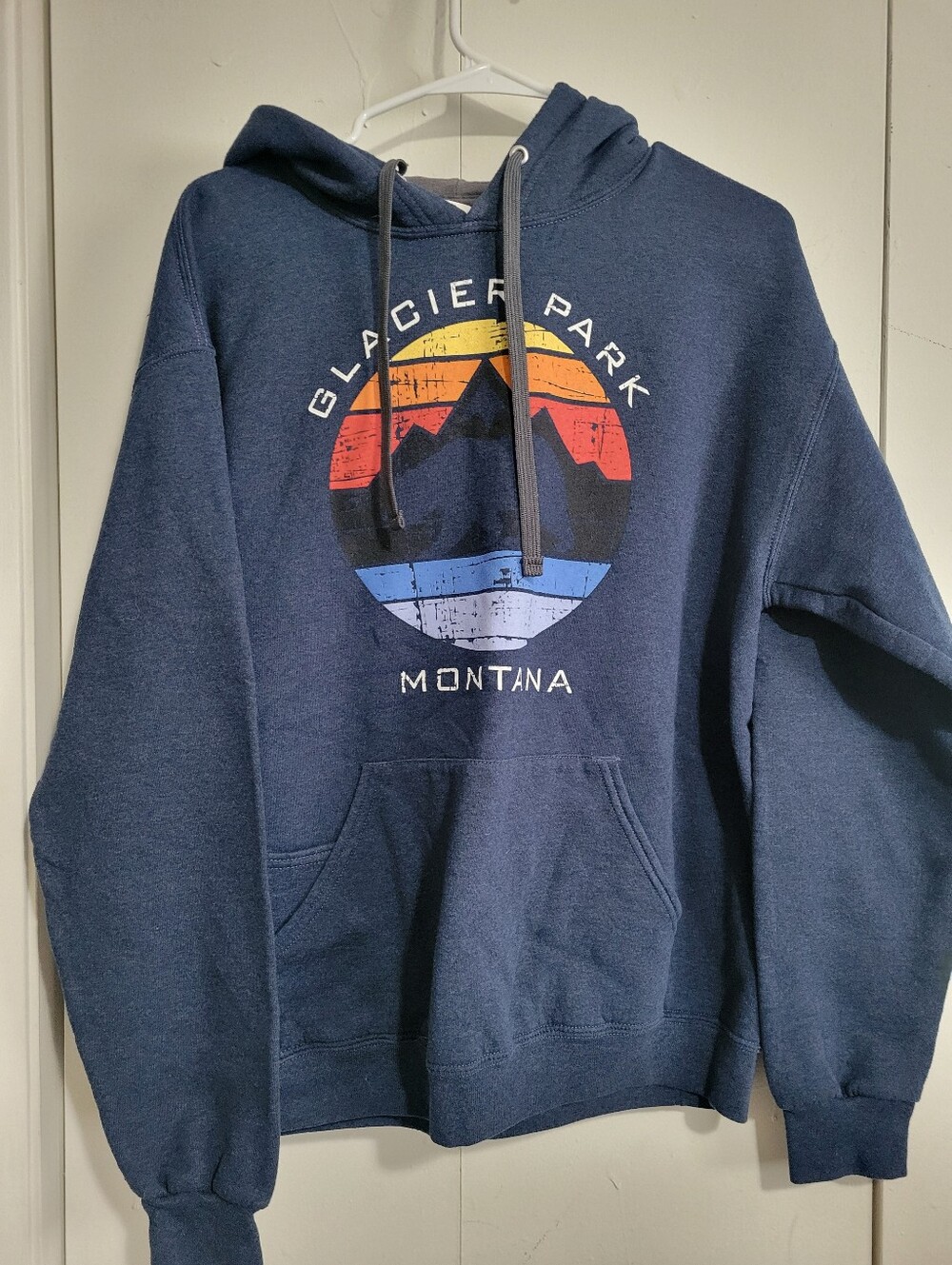 Glacier Park Montana Navy Graphic Hoodie